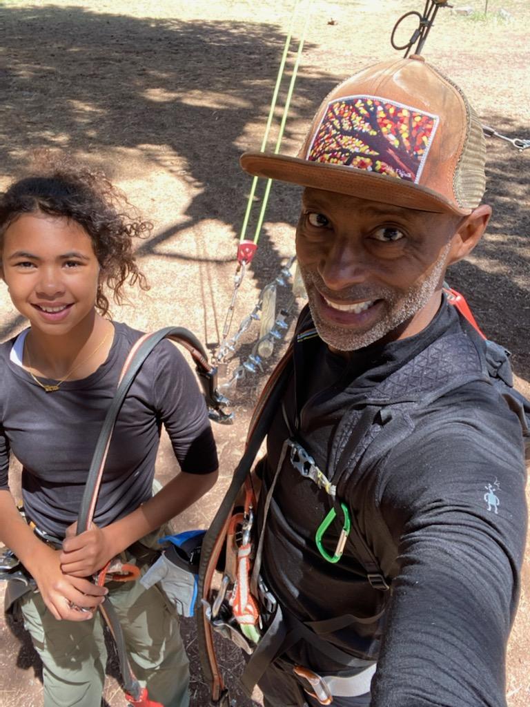 Michael Bryant takes a selfie with his daughter Sydney Bryant, 13, an Atabey Outdoors member, in Flagstaff.