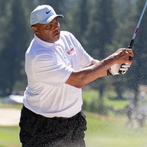 Charles Barkley plays a shot during the 2021 Ameri