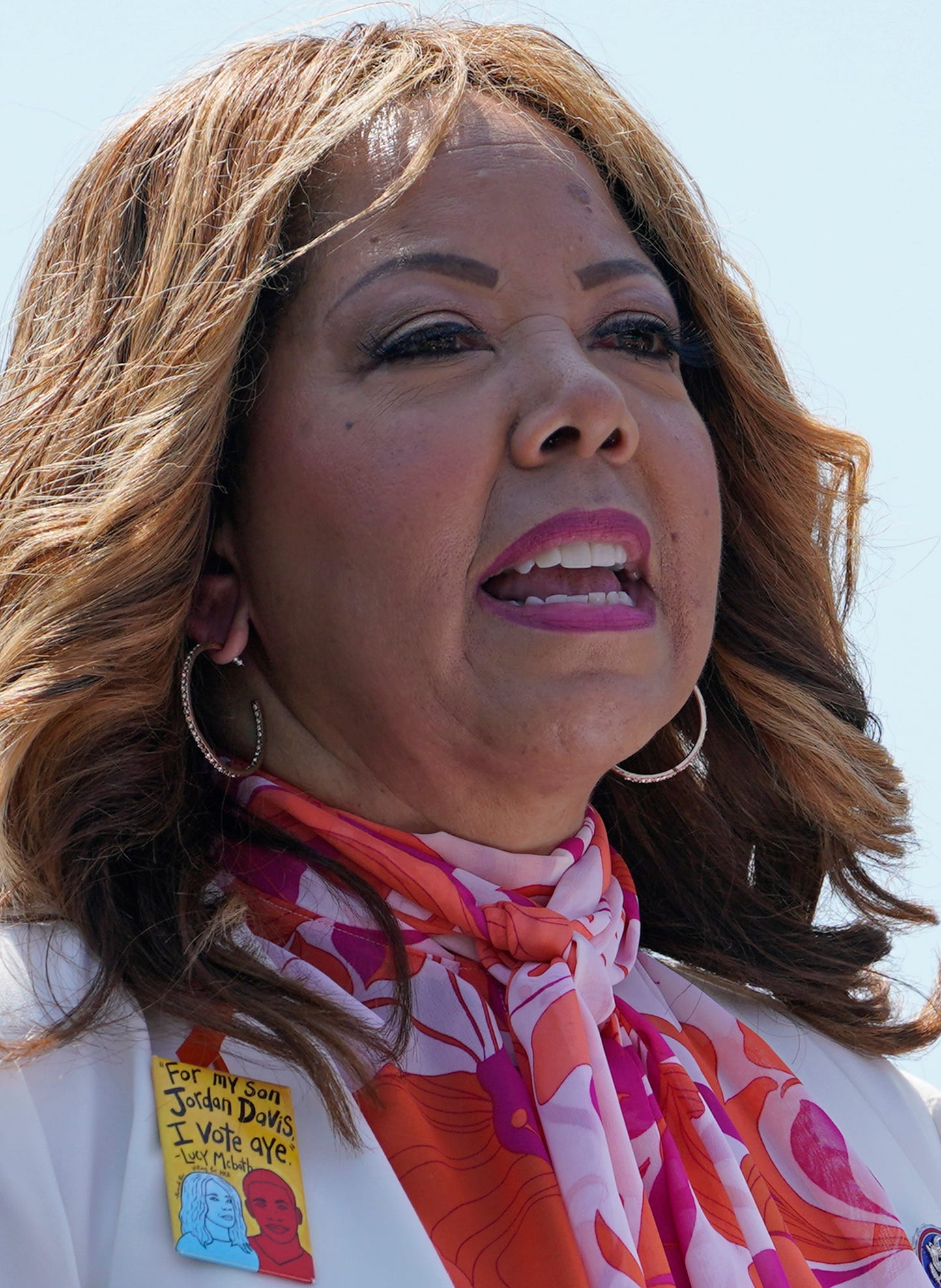 Rep. Lucy McBath, D-Ga., speaks during a rally near Capitol Hill in Washington,  on June 8, 2022, sponsored by Everytown for Gun Safety and its grassroots networks, Moms Demand Action and Students Demand Action.