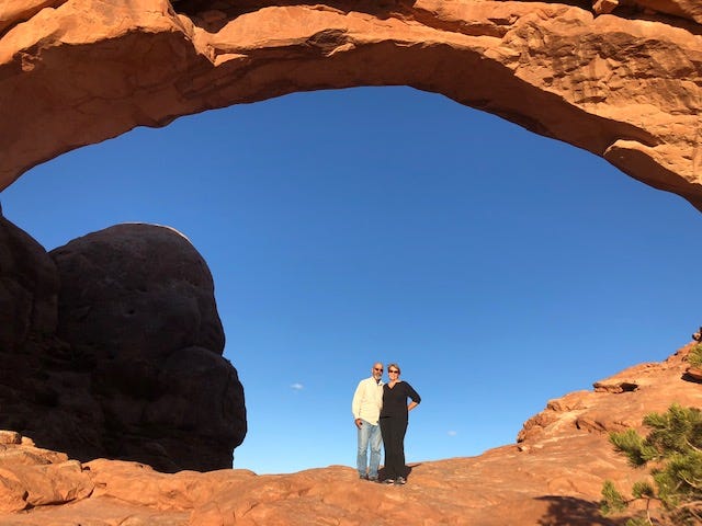 Peggy and Ken Greco, of Martinez, traveled to the Arches National Park in Utah.