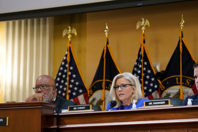 Rep. Liz Cheney, R-Wyo and Rep. Bennie Thompson, D-Miss during the first hearing of the committee to investigate the January 6 attack on the United States Capitol. After a year-long investigation, the committee will hold eight public hearings to reveal their findings.