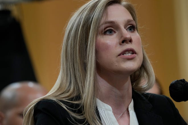 Officer Caroline Edwards testified during the June 9 opening of the committee hearing to investigate the attack on the U.S. Capitol on Jan. 6, 2021. (Photo: Jack Gruber/USA TODAY)