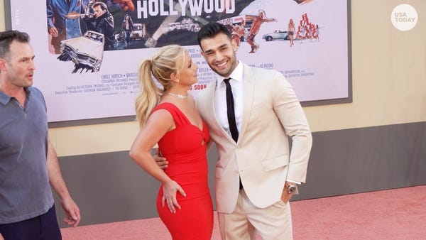 Britney Spears and Sam Asghari at the "Once Upon a