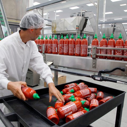 In this Oct 29, 2013 file photo, Sriracha chili sa