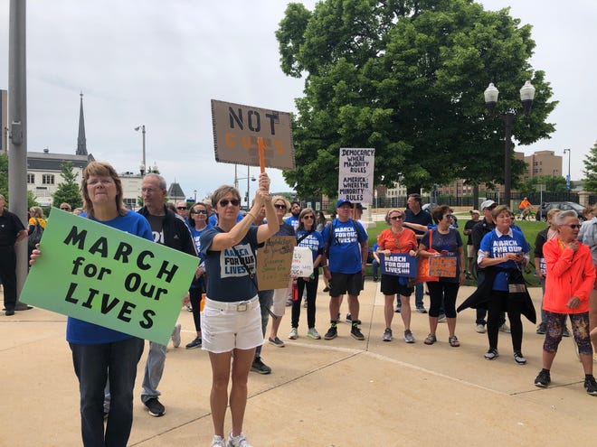 Hundreds gathered at the Milwaukee County Courthouse for the Milwaukee March for Our Lives, one of hundreds of marches calling for stricter gun laws taking place nationwide this weekend.