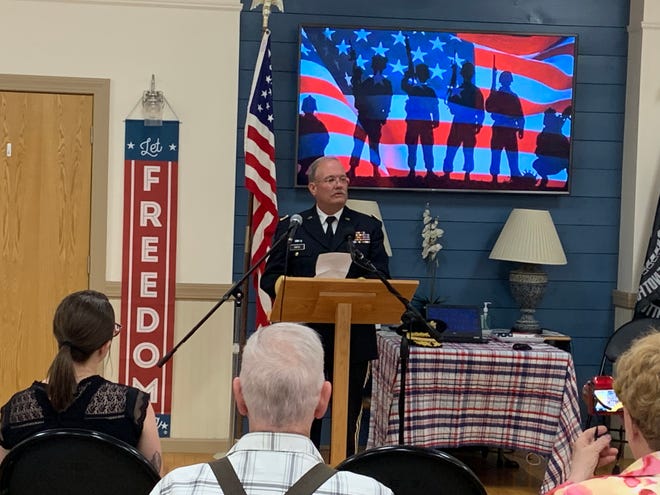 Brig. Gen. Paul G. Smith was the keynote speaker at a Flag Day event at the Gardner Senior Center on Monday, June 13, 2022.