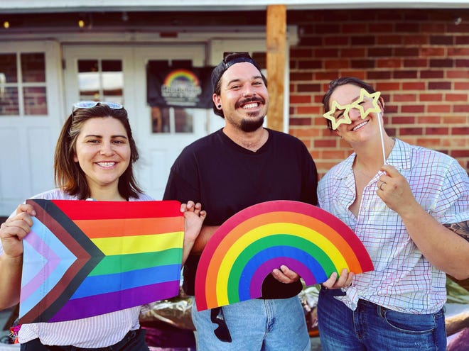 Co-hosts of the Uncloseted podcast, from left to right: Meagan Mettler, Seth Courtney, and Ana Nemec.