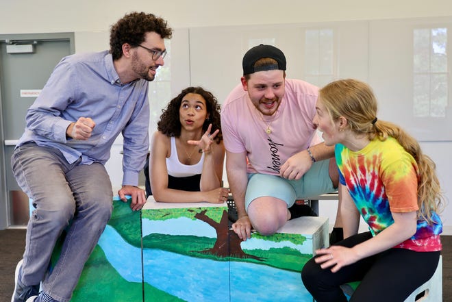 “Water Rocks!: The Musical” cast members are (left to right) Alex Kirstukas as Sky, Anna Stevens as Fen, Nysio Poulakos as Jess and Julia Divine as Mick.