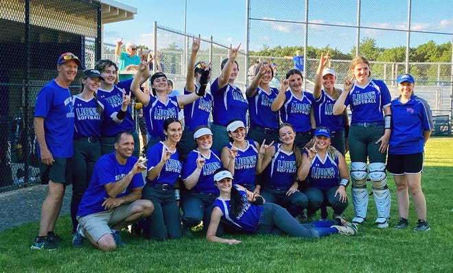 The West Boylston softball team celebrates after its win Tuesday over Turner Falls in its Division 5 semifinal. The team will play in the finals over the weekend.