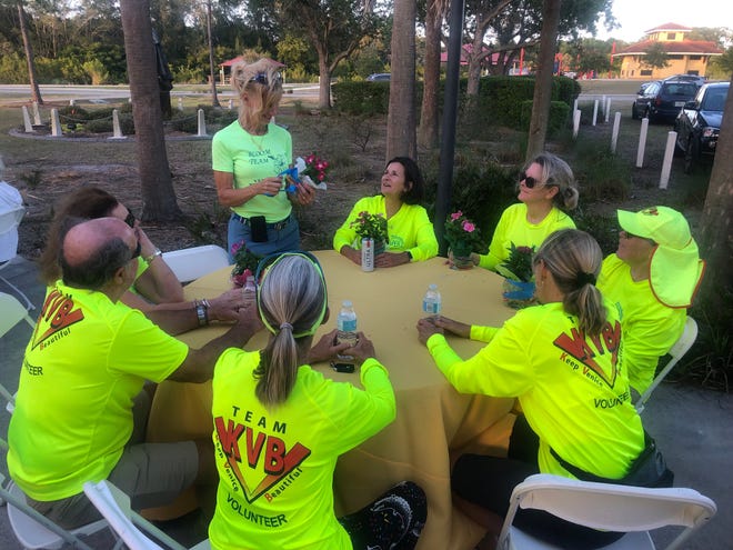 Volunteers from Venice Area Beautification Inc. gather to work on the Venice Urban Forest, a nearly two-mile wildlife habitat and an oasis of relaxation.