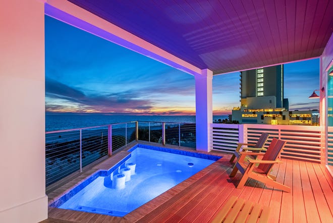 The newly built home features amazing views of the Gulf of Mexico.