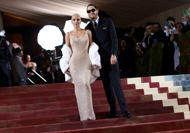 Kim Kardashian and Pete Davidson attend the 2022 Met Gala "In America: An Anthology of Fashion" At the Metropolitan Museum of Art on May 2, 2022 in New York City.