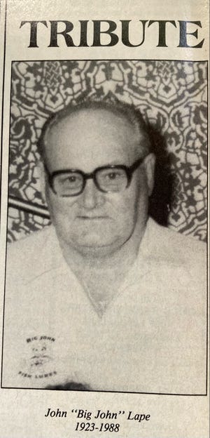 John "Big John" Lape as he appeared in the June 1988 Ohio Fishman magazine tribute article.