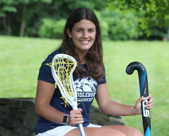 Erin Nicholas, at her Scarsdale home June 17, 2022, was recently named the women's national NCAA Division III Athlete of the Year. She excelled in field hockey and lacrosse at Middlebury