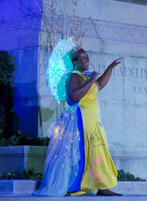 Mariah Ghant as Titania in "A Midsummer Night's Dream" in Rodney Square in 2021.
