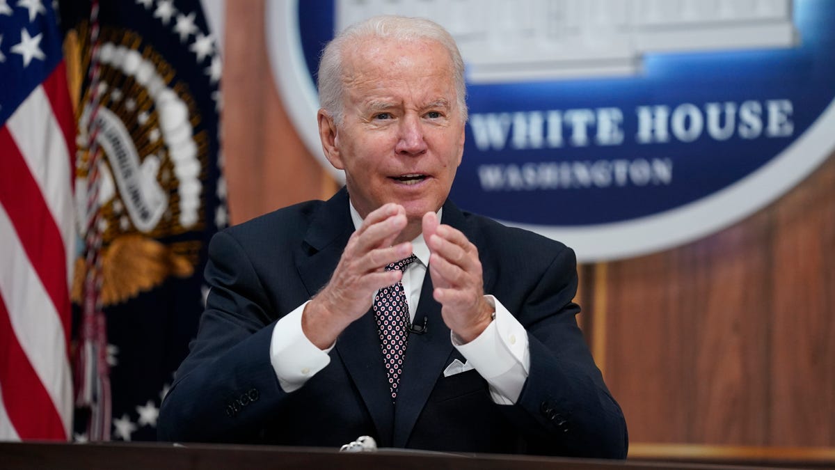 President Joe Biden speaks during the Major Economies Forum on Energy and Climate in the South Court Auditorium on the White House campus, Friday, June 17, 2022, in Washington. (AP Photo/Evan Vucci) ORG XMIT: DCEV209