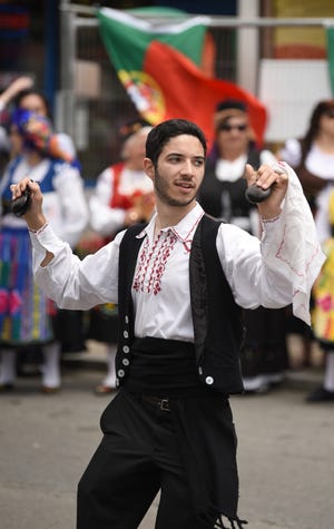 At the Portuguese festival in the province of Provincetown 2019, the last one held before the end of the pandemic, a dancer from Rancho Folclorico de Nossa Senhora de Fatima played castanets while the group performed in Lopez Square.
