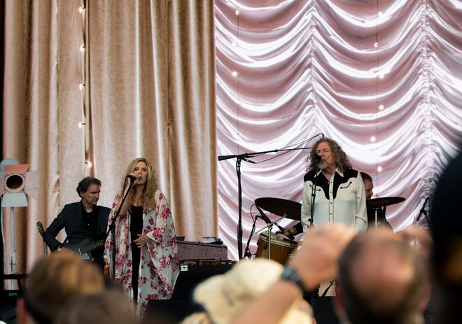 Alison Krauss performs with Robert Plant at Bonnaroo in Manchester, Tenn., Friday, June 17, 2022.