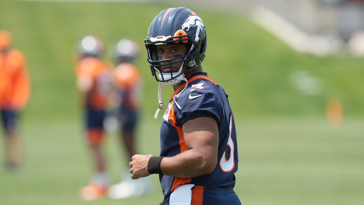 Russell Wilson during Denver Broncos minicamp.