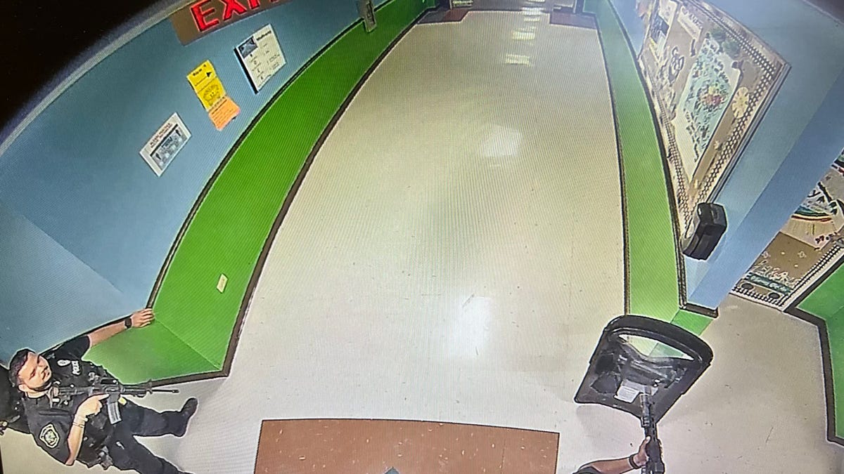 Halo cameras at Robb Elementary School in Uvalde show officers arriving at the school with rifles and at least one ballistic shield at 11:52 a.m. — 9 minutes after the gunman who killed 19 fourth graders and two teachers.