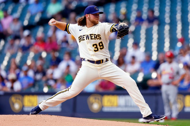 Brewers pitcher Corbin Burnes was lights-out against the St. Louis Cardinals in the Brewers' 2-0 win Monday at American Family Field. He struck out 10 and only allowed two hits in seven dominant innings.