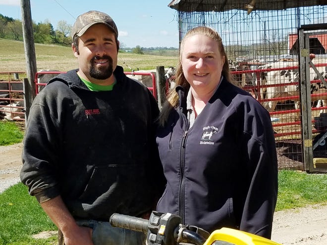 Chris and Brenda Conley are leaders in dairy promotion, dairy cattle breeding and protecting fragile soil on their farm.  The couple shared some of the things they learned about cover crops, no-till and protecting the soil during a recent Healthy Soil-Healthy Water tour of their Neosho farm.
