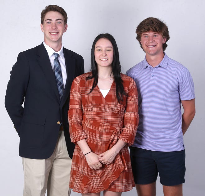 Evan Wengerter, left, of Louisville, was named Canton Repository Teen Board Member of the Year. Bridget DeJacimo, center, of Louisville, was named Canton Repository female Teen of the Year. Ryan Kelley, right, of Jackson, was named Canton Repository male Teen of the Year. They are shown in Canton on Tuesday, June 21, 2022.
