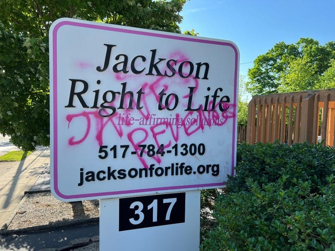 The Jackson Right to Life sign vandalized.