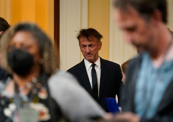 Actor Sean Penn enters the hearing room before the start of the public hearing to investigate the January 6 attack on the United States Capitol on June 23, 2022 in Washington DC.