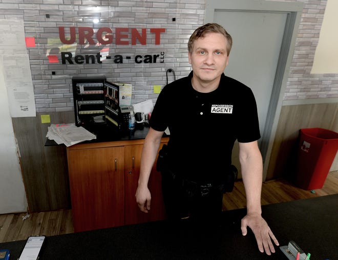 Jordan Monroe, CEO of Urgent Rent-a-Car, at his office in Springfield on June 24.