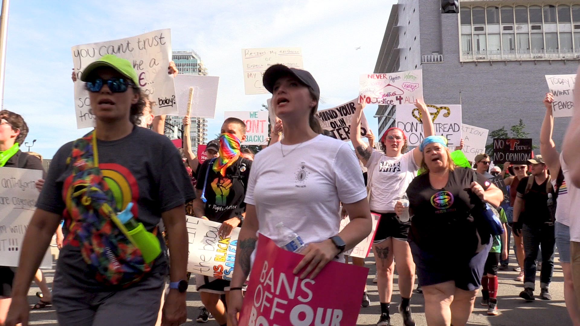 RAW VIDEO: Hundreds march for abortion rights in downtown Louisville