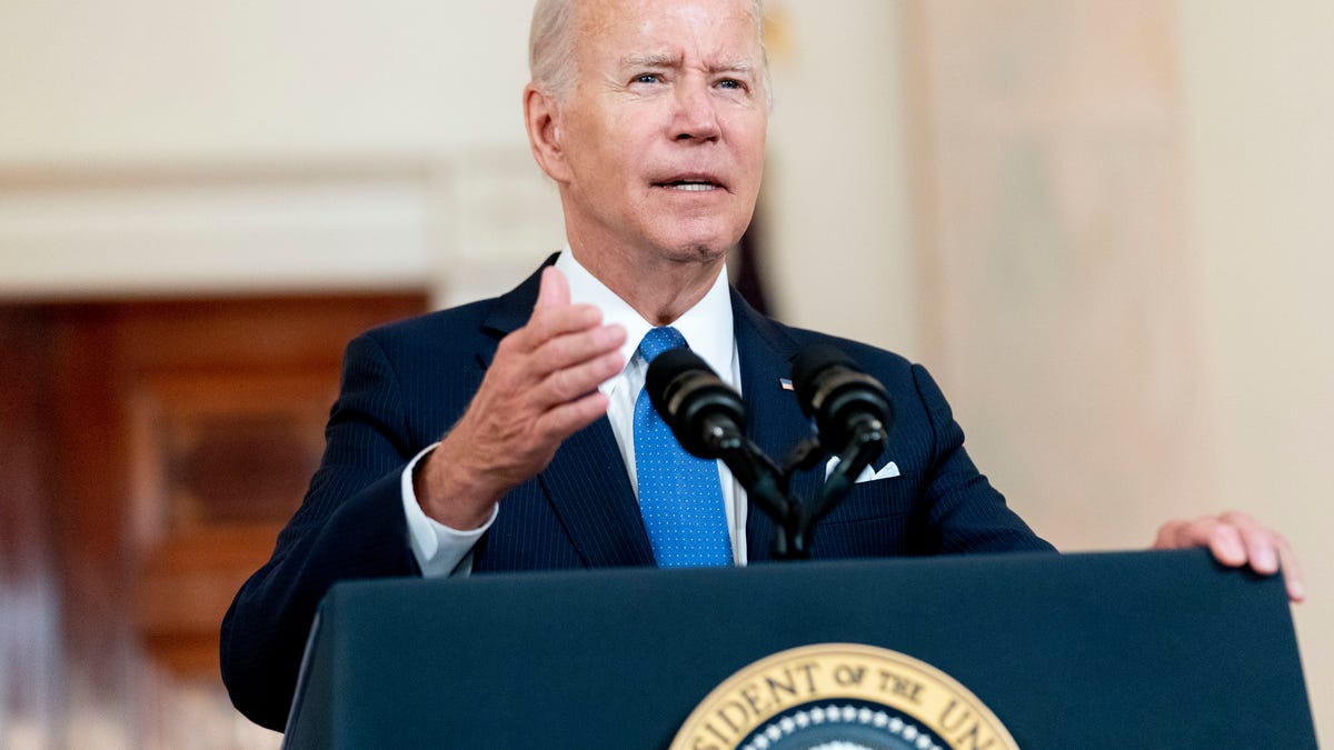 President Joe Biden speaks at the White House in Washington on June 24, 2022, after the Supreme Court overturned Roe v. Wade.