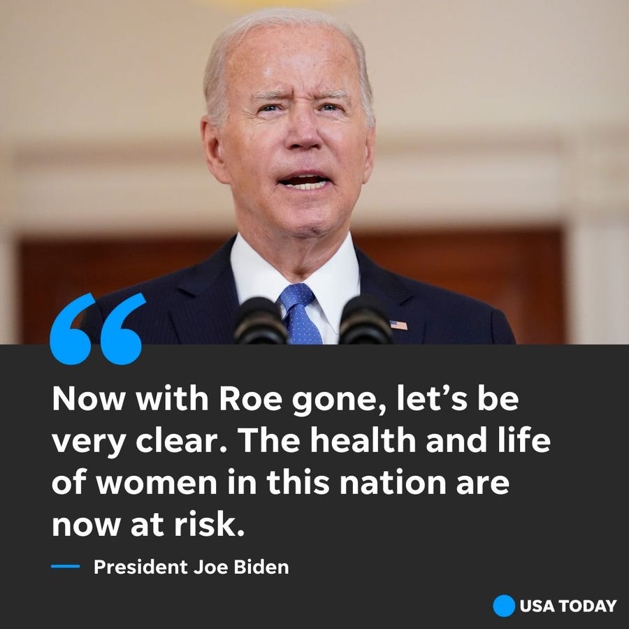 President Joe Biden reacts to the fall of Roe v. Wade.