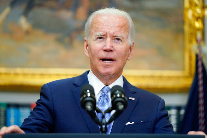 President Joe Biden speaks before signing into law S. 2938, the Bipartisan Safer Communities Act gun safety bill, in the Roosevelt Room of the White House in Washington, Saturday, June 25, 2022. (AP Photo/Pablo Martinez Monsivais)