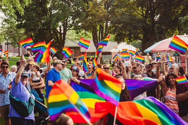 People filled Petoskey's Pennsylvania Park during a previous year's Pride March and event.