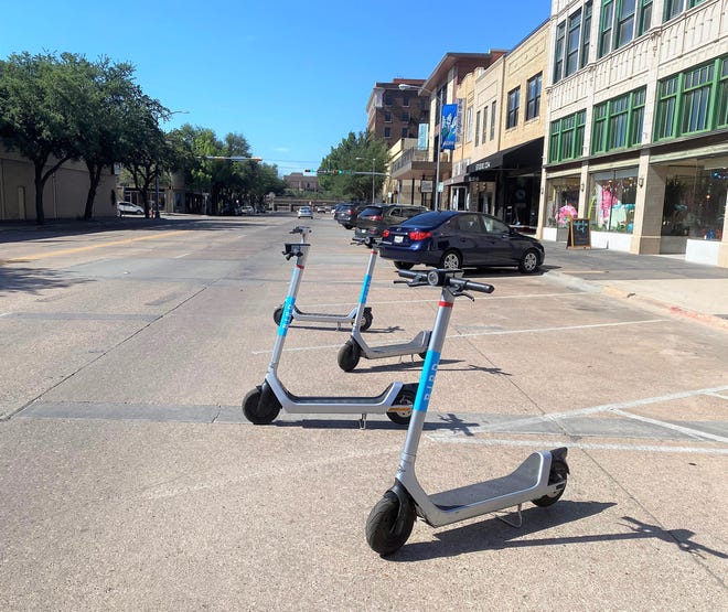 Bird scooters were seen parked nearly on Pine Street on Saturday morning, easy for motorists to strike. Questionable usage is creating issues downtown.