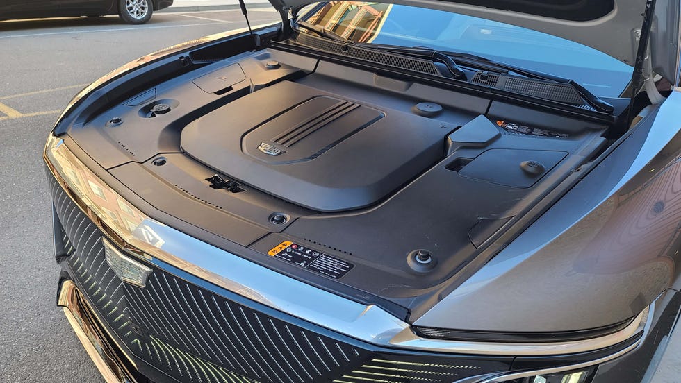 The Lyriq does not have a frunk cavity like the Tesla Model Y or the Ford Mustang Mach-E.