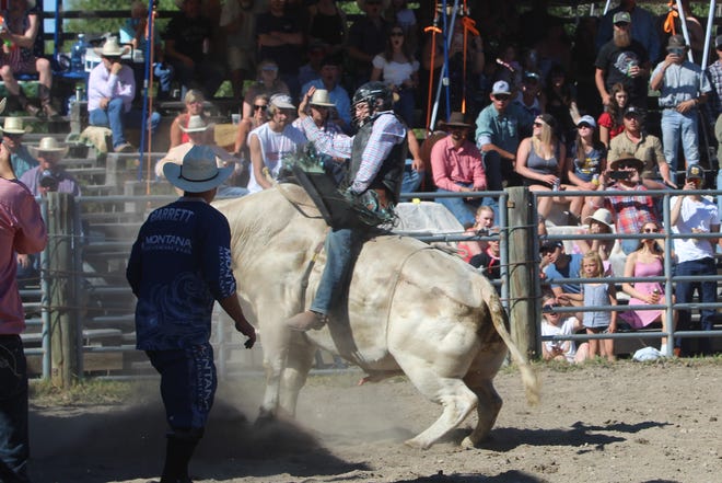 Jordan cowboy Connor Murnion would soon join the list of cowboys who didn't reach the eight-second whistle during bull riding at the 85th American Legion Rodeo Sunday in Augusta.