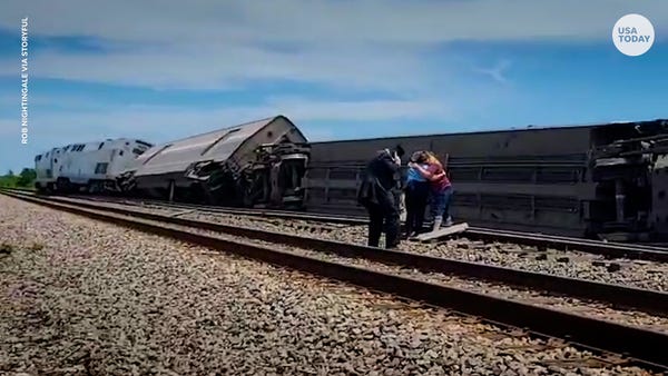 Amtrak train carrying 243 people from Los Angeles 