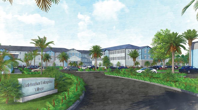 This is a rendering of Sulzbacher Enterprise Village, the $26 million first phase of a Northwest Jacksonville project that will ultimately provide affordable housing, health care and manufacturing jobs for homeless men.