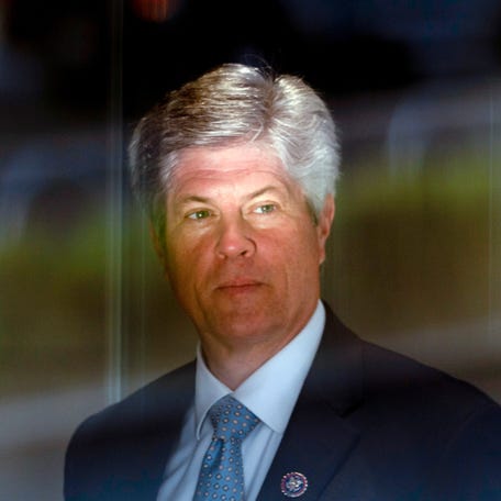 FILE - U.S. Rep. Jeff Fortenberry, R-Neb., arrives at the federal courthouse for his trial in Los Angeles, Wednesday, March 16, 2022. Just hours after a judge sentences the ex-congressman from Nebraska for lying to federal agents, voters in his district are expected to elect a different conservative Republican to represent the GOP-dominated district. Fortenberry will learn Tuesday, June 28 in a Los Angeles courtroom whether he'll get prison time for   misleading the FBI about $30,000 in illegal, foreign contributions to his campaign.  (AP Photo/Jae C. Hong, File) ORG XMIT: NYCD210