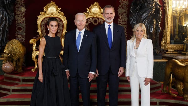 Spain's Queen Letizia, President Joe Biden, Spain'