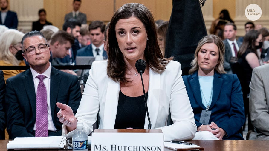 Cassidy Hutchinson, top former aide to Trump White House chief of staff Mark Meadows, testifies at the House Jan. 6 committee on June 28, 2022.