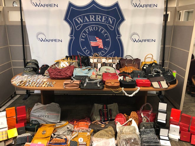 379 counterfeit Louis Vuitton items as well as 1,643 other counterfeit designer brand items and more than $100,000 in cash seized when Warren Police executed search warrants at a Warren flea market and two residences in Macomb County.