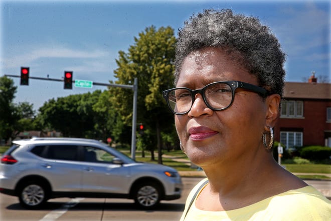 Barbara Toles stands at the corner of West Capitol Drive and North 56th Street in Milwaukee on Wednesday, June 29, 2022. Toles was a recent speaker at an initiative called Vision Zero to eliminate reckless driving deaths. She shared how dangerous she thinks her neighborhood intersection is.