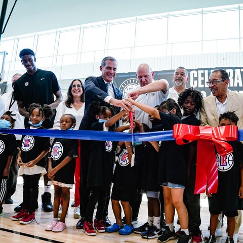 Los Angeles Mayor Eric Garcetti and Clippers owner