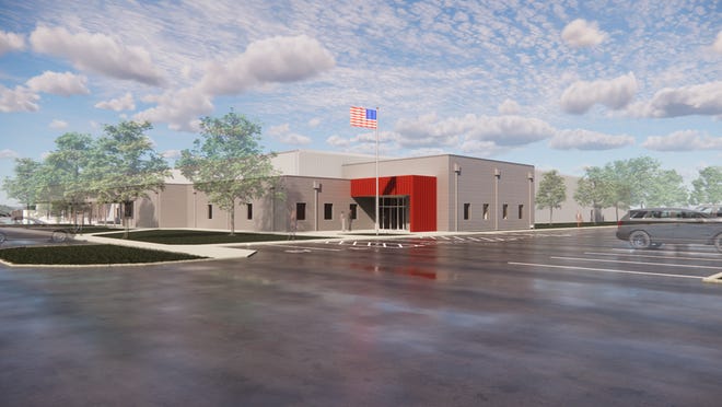 Rendering of Entergy's new facility in Flora. The company will relocate 44 employees to the refurbished facility. It is expected to be ready in 2023.
