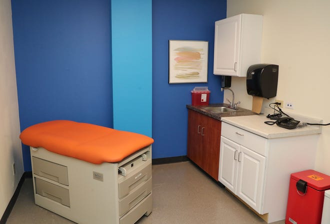 An exam room at the new DAP Health sexual wellness clinic in Indio, Calif., June 29, 2022.