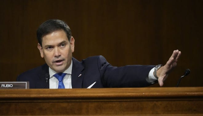 Republican Sen. Marco Rubio, of Florida, speaks during a Senate Foreign Relations Committee hearing in 2021. He must defend his Senate seat against Democratic challenger Val Demings in November.