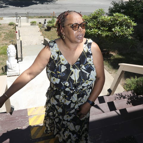 Sandra Grant at her mother's home in Newburgh June
